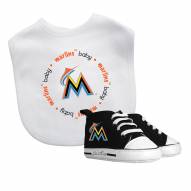 Miami Marlins Infant Bib & Shoes Gift Set