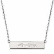 Miami Marlins Sterling Silver Bar Necklace