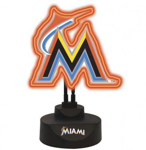 Miami Marlins Team Logo Neon Light