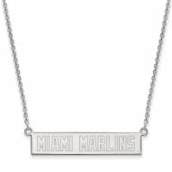 Miami Marlins Sterling Silver Bar Necklace