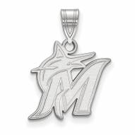 Miami Marlins Sterling Silver Medium Pendant