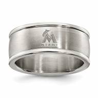 Miami Marlins Stainless Steel Logo Ring