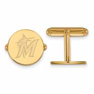 Miami Marlins Sterling Silver Gold Plated Cuff Links