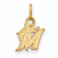 Miami Marlins Sterling Silver Gold Plated Extra Small Pendant