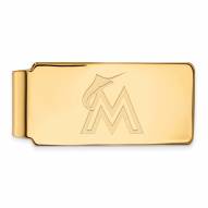 Miami Marlins Sterling Silver Gold Plated Money Clip