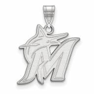 Miami Marlins Sterling Silver Large Pendant