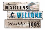 Miami Marlins Welcome 3 Plank Sign