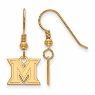 Miami of Ohio RedHawks NCAA Sterling Silver Gold Plated Extra Small Dangle Earrings
