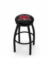 Miami of Ohio RedHawks Black Swivel Bar Stool with Accent Ring