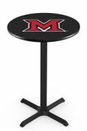 Miami of Ohio RedHawks Black Wrinkle Bar Table with Cross Base