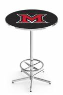 Miami of Ohio RedHawks Chrome Bar Table with Foot Ring