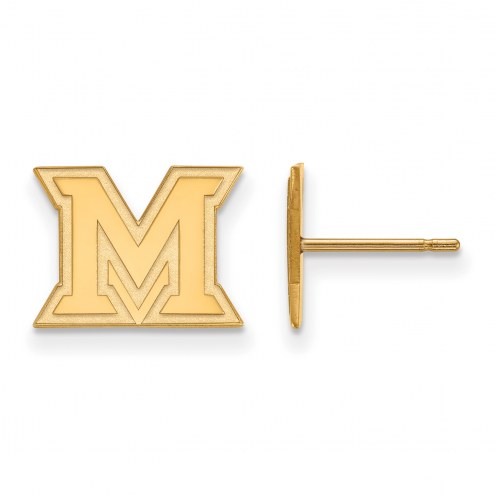 Miami of Ohio RedHawks Sterling Silver Gold Plated Extra Small Post Earrings