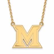 Miami of Ohio RedHawks Sterling Silver Gold Plated Large Pendant Necklace