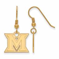 Miami of Ohio RedHawks Sterling Silver Gold Plated Small Dangle Earrings