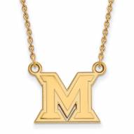 Miami of Ohio RedHawks Sterling Silver Gold Plated Small Pendant Necklace
