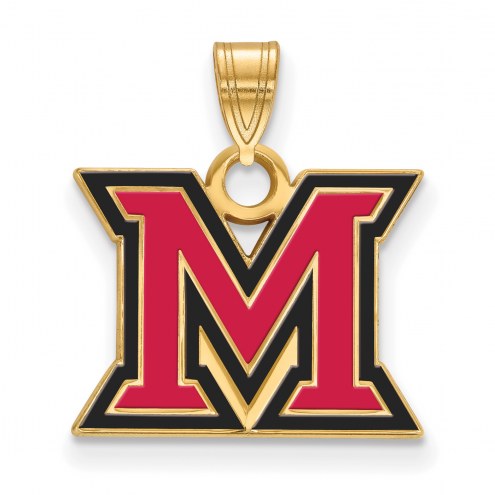 Miami of Ohio RedHawks Sterling Silver Gold Plated Small Pendant