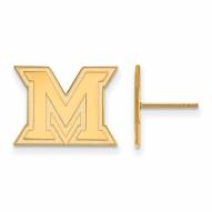 Miami of Ohio RedHawks NCAA Sterling Silver Gold Plated Small Post Earrings