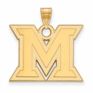 Miami of Ohio RedHawks NCAA Sterling Silver Gold Plated Large Pendant