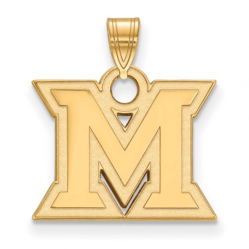 Miami of Ohio RedHawks NCAA Sterling Silver Gold Plated Small Pendant