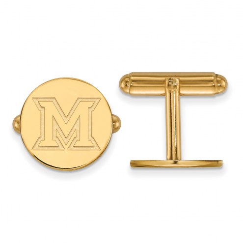 Miami of Ohio RedHawks Sterling Silver Gold Plated Cuff Links