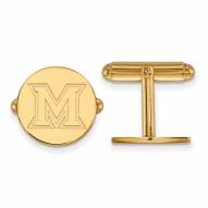 Miami of Ohio RedHawks Sterling Silver Gold Plated Cuff Links