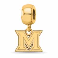 Miami of Ohio RedHawks Sterling Silver Gold Plated Extra Small Dangle Bead
