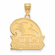 Miami of Ohio RedHawks Sterling Silver Gold Plated Large Pendant
