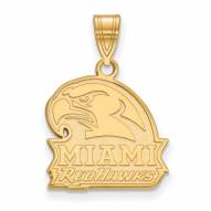Miami of Ohio RedHawks Sterling Silver Gold Plated Medium Pendant