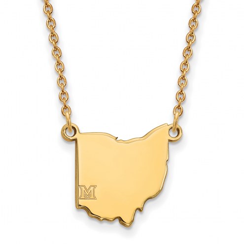 Miami of Ohio RedHawks Sterling Silver Gold Plated Necklace