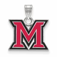 Miami of Ohio RedHawks Sterling Silver Small Enameled Pendant