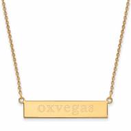 Miami of Ohio RedHawks Sterling Silver Gold Plated Bar Necklace