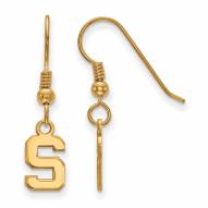 Michigan State Spartans NCAA Sterling Silver Gold Plated Extra Small Dangle Earrings