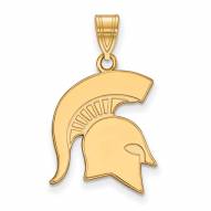 Michigan State Spartans 10k Yellow Gold Large Pendant