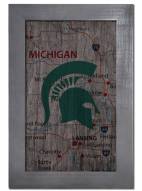 Michigan State Spartans 11" x 19" City Map Framed Sign