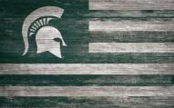 Michigan State Spartans 11" x 19" Distressed Flag Sign