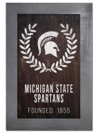 Michigan State Spartans 11" x 19" Laurel Wreath Framed Sign