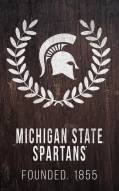 Michigan State Spartans 11" x 19" Laurel Wreath Sign