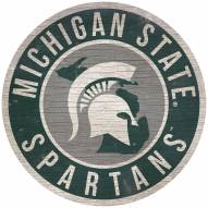 Michigan State Spartans 12" Circle with State Sign