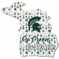 Michigan State Spartans 12" Floral State Sign