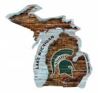 Michigan State Spartans 12" Roadmap State Sign