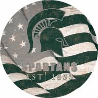Michigan State Spartans 12" Team Color Flag Circle Sign