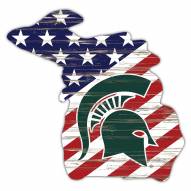 Michigan State Spartans 12" USA State Cutout Sign