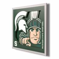 Michigan State Spartans 12" x 12" 3D Logo Series Wall Art