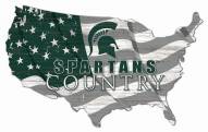 Michigan State Spartans 15" USA Flag Cutout Sign