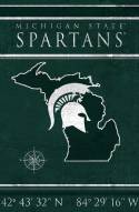 Michigan State Spartans 17" x 26" Coordinates Sign