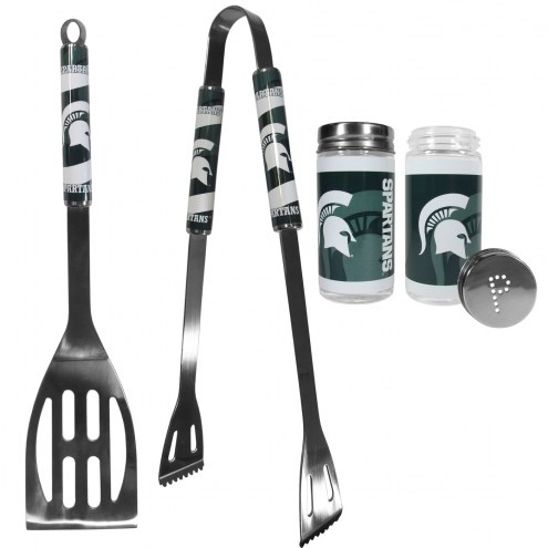 Michigan State Spartans 2 Piece BBQ Set with Tailgate Salt & Pepper Shakers