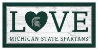 Michigan State Spartans 6" x 12" Love Sign
