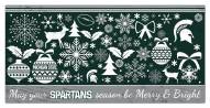 Michigan State Spartans 6" x 12" Merry & Bright Sign