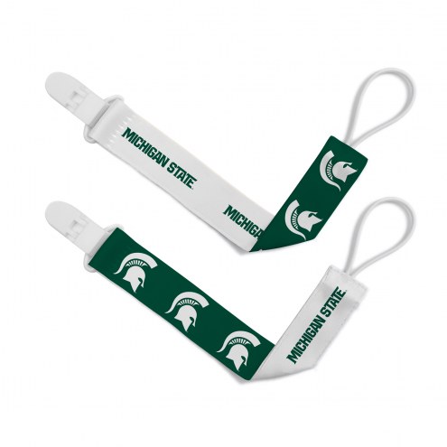 Michigan State Spartans Baby Pacifier Clips