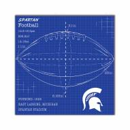 Michigan State Spartans Ball Blueprint 10" x 10" Sign